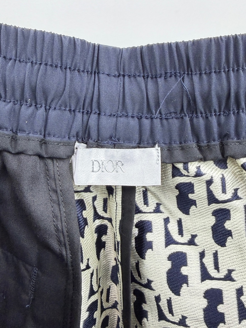 Dior Navy and Cream Monogram Athletic Shorts - Picture 2 of 4